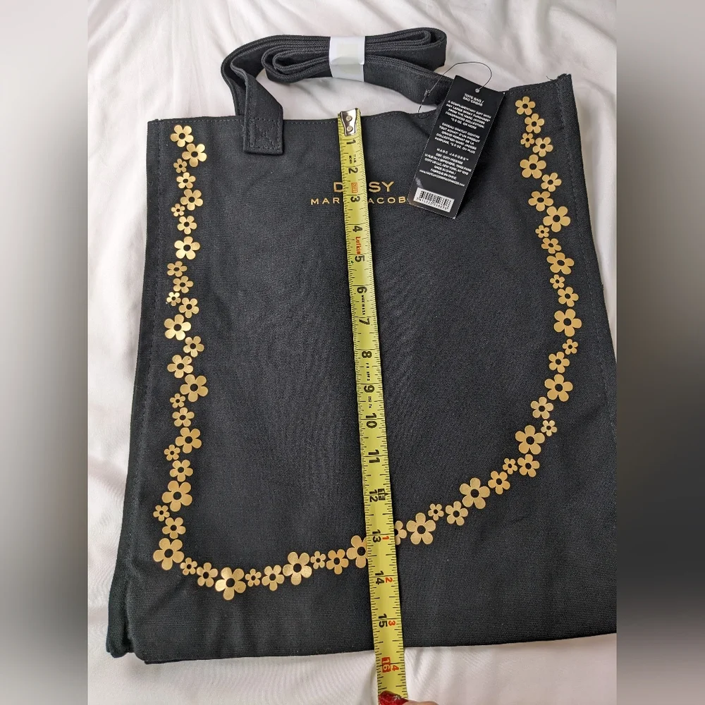 Marc Jacobs Daisy NWT canvas Floral tote bag black gold - Picture 11 of 12